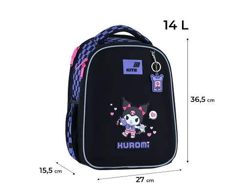 Рюкзак шкільний каркасний Kite Education Kuromi спинка 36 см (HK26-555S-3)
