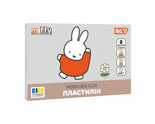 Пластилін Yes Miffy 8 кольорів 160 г (540717)