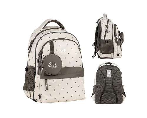 Рюкзак шкільний шкільний GoPack Education Beige Polka Dots спинка 41 см (GO26-182M-3)