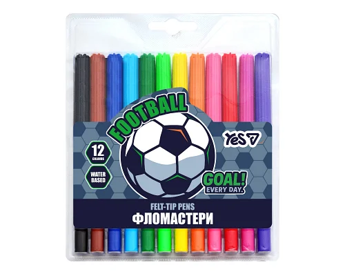 Фломастери Yes Football 12 кольорів (650600)