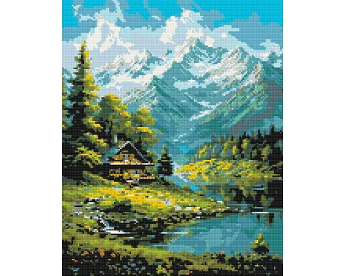 Алмазная мозаика Гірський пейзаж Карпат 40x50 см Оригами (OD3437)