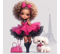 Алмазна мозаїка Лялечка в Парижі 20*20см Dreamtoys (S10280)