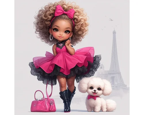 Алмазна мозаїка Лялечка в Парижі 20*20см Dreamtoys (S10280)