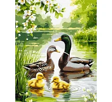Картина за номерами Качина родина на світанку art_selena_ua 40х50 Ідейка (KHO6939)