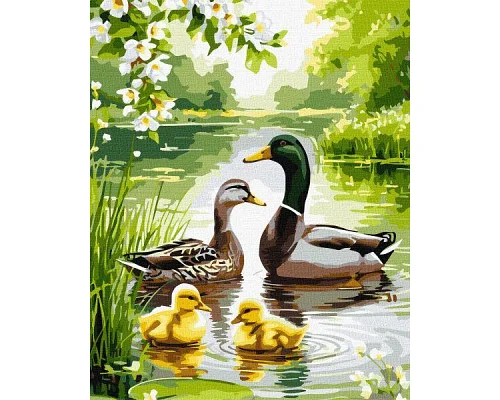 Картина за номерами Качина родина на світанку art_selena_ua 40х50 Ідейка (KHO6939)
