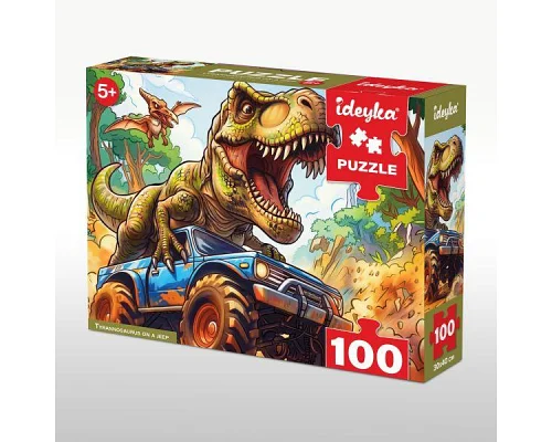 Пазли Тиранозавр на джипі, 100 елементів Ідейка (LP100-007)