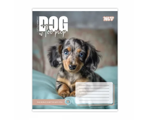 Зошит шкільний Yes Dog too pup А5 12 аркушів лінія (768732)