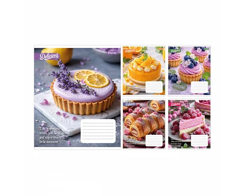 Зошит шкільний 1Вересня Cake А5 18 аркушів клітинка (769138)