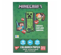 Бумага цветная двусторонняя Yes Minecraft 20 листов А4 скоба (955458)