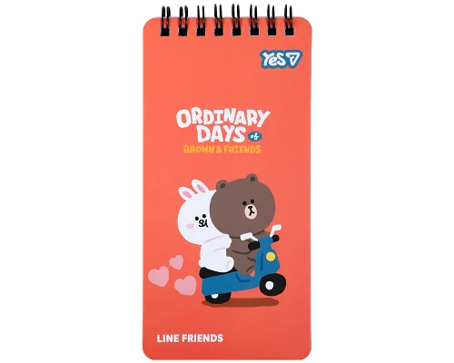 Блокнот Yes Line Friends Moto 80x160 60 аркушів клітинка (152202)