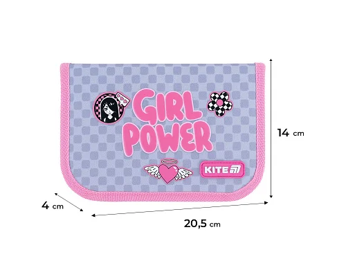 Пенал без наповнення Kite Girl's Power, 1 відділення, 1 відворот (K26-621-5)