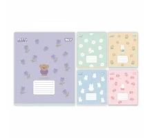 Тетрадь школьная Yes Miffy Flowers А5 12 листов косая линия (768710)