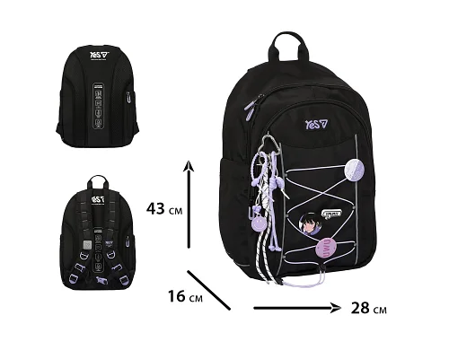 Рюкзак шкільний Kawaii TS-60L для дівчинки 43 см YES (550402)