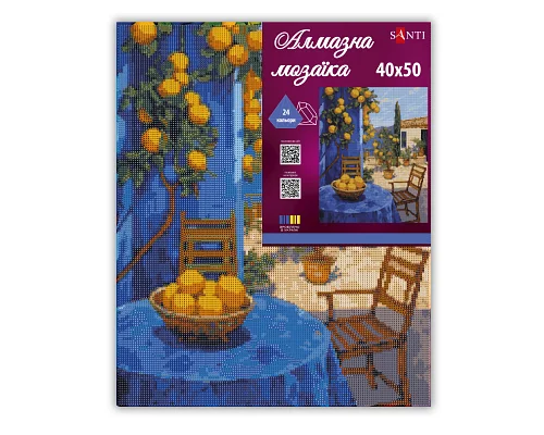 Алмазна мозаїка SANTI Лимонний дворик 40х50 см на підрамнику (956053)