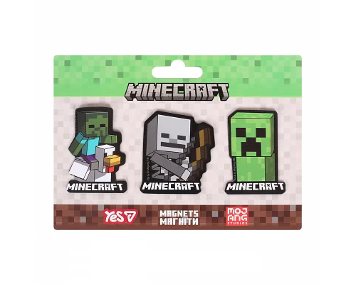 Магніти фігурні Yes Minecraft, 3 шт 1 (708542)