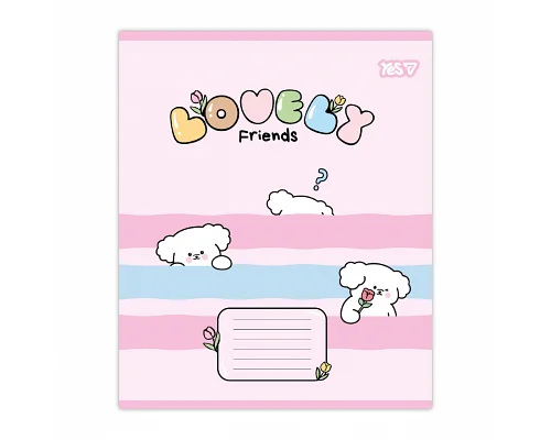 Зошит шкільний Yes Lovely Friends А5 12 аркушів коса лінія (768644)