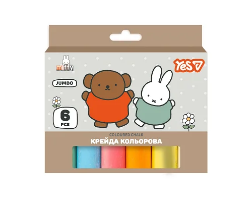 Крейда кольорова Yes Miffy, 6 штук, JUMBO (400570)