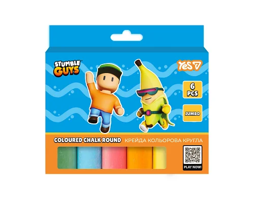 Мел кольоровий Yes Stumble Guys 6 штук JUMBO (400573)
