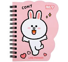Блокнот Yes Line Friends Cony pink В7 60 аркушів клітинка (152218)