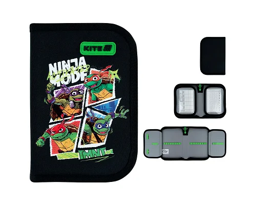 Пенал без наповнення Kite Ninja Turtles, 1 відділення, 2 відвороти (NT26-622)