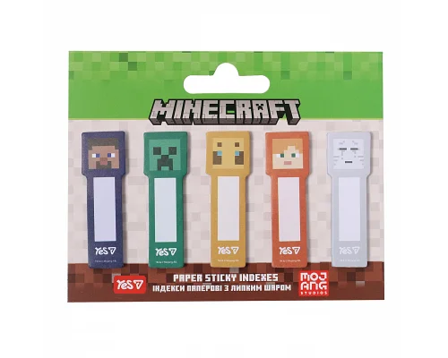 Индексы бумажные Yes Minecraft 55*15мм 100 шт 5x20 (170455)