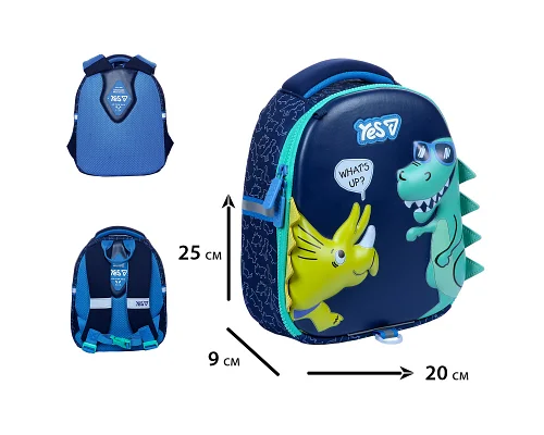 Рюкзак дитячий дошкільний Yes Dino Friends K-33XXS (550439) для хлопчика