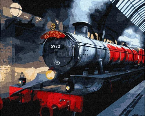 Картина за номерами Harry Potter: Гоґвортський експрес з фарбами металік extra Warner Bros. 40х50 Ідейка (KHO5210)