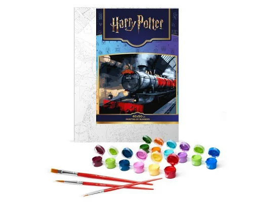 Картина за номерами Harry Potter: Гоґвортський експрес з фарбами металік extra Warner Bros. 40х50 Ідейка (KHO5210)