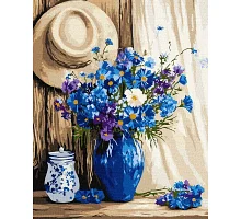 Картина за номерами Волошковий букет art_selena_ua 40х50 Ідейка (KHO3326)