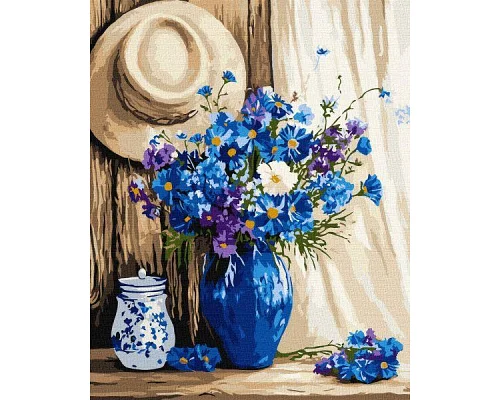 Картина за номерами Волошковий букет art_selena_ua 40х50 Ідейка (KHO3326)