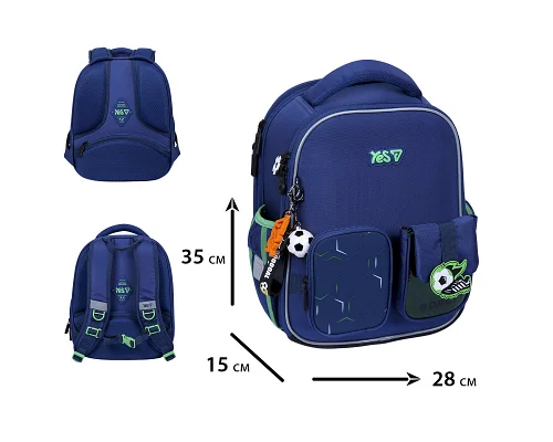 Рюкзак шкільний каркасний Yes Football Fan H-100S для хлопця 35 см (550219)