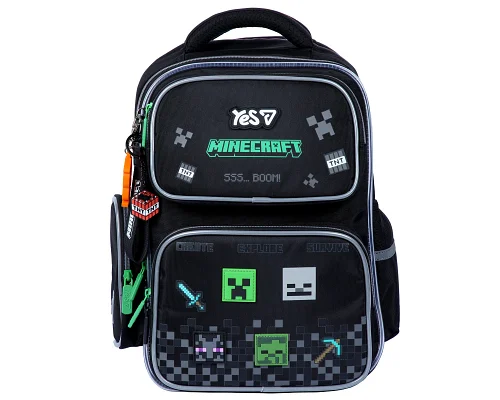 Рюкзак школьный полукаркасный Yes Minecraft Effect S-101M для мальчика 39 см (550268)