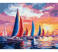 Картина за номерами Регата на заході сонця art_selena_ua 40х50 Ідейка (KHO6405)