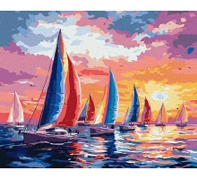 Картина за номерами Регата на заході сонця art_selena_ua 40х50 Ідейка (KHO6405)