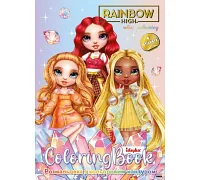 Книжка-розмальовка зі стікерами Rainbow High: Bright Crystals Ідейка (LCB49)