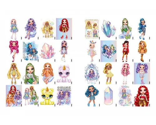 Книжка-розмальовка зі стікерами Rainbow High: Bright Crystals Ідейка (LCB49)