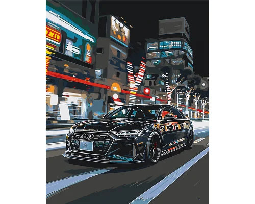 Картина за номерами Авто Чорна ауді 40x50 см Оригамі (LW3402)