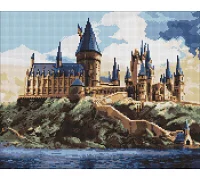 Алмазна мозаїка Harry Potter: Гоґвортс вдень 40х50 см Ідейка (AMO20360)
