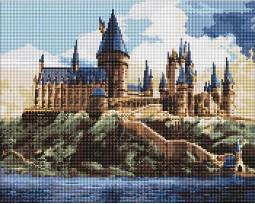 Алмазна мозаїка Harry Potter: Гоґвортс вдень 40х50 см Ідейка (AMO20360)