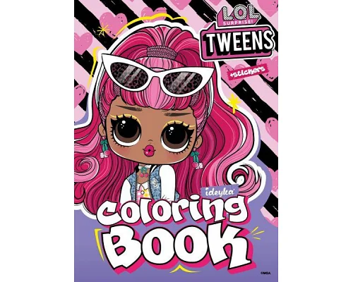 Книжка-розмальовка зі стікерами Tweens Cherry 21x29 Ідейка (LCB29)
