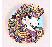 Картина за номерами Стильна єдиноріжка art_selena_ua 25х25 Ідейка (KHO1354)
