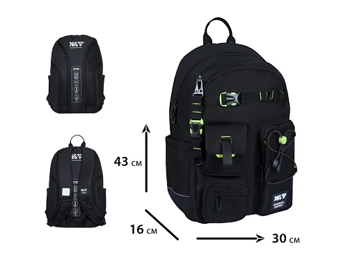 Рюкзак шкільний Yes 2026 Just Black TS-43L (550480)