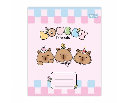 Зошит шкільний Yes Lovely Friends А5 12 аркушів клітинка (768642)