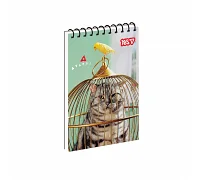 Зошит для записів Yes Locked-up cat одинарна спіраль А7/80 аркушів (152559)
