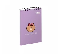 Зошит для записів Yes Line Frinds: Be Cute одинарна спіраль А7/80 аркушів (152514)