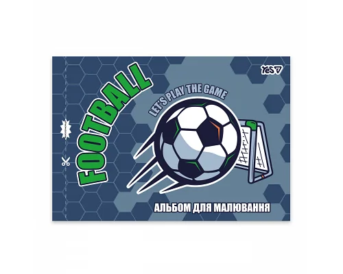 Альбом для малювання А4 12 аркушів скоба з перфорацією Football YES (130615)