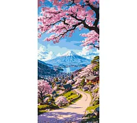Картина за номерами Пейзаж Краса японської сакури 40x80 см Оригамі (LW5141)