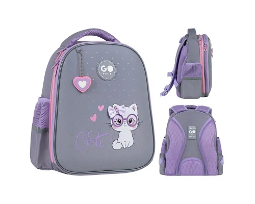 Рюкзак шкільний шкільний напівкаркасний GoPack Education Cute Kitty спинка 34 см (GO26-165S-3)