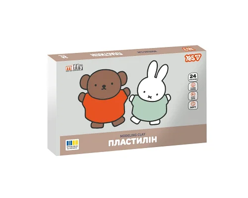 Пластилін Yes Miffy 24 кольори 480 г (540722)