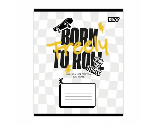 Зошит шкільний Yes Born to skate А5 12 аркушів лінія (768715)